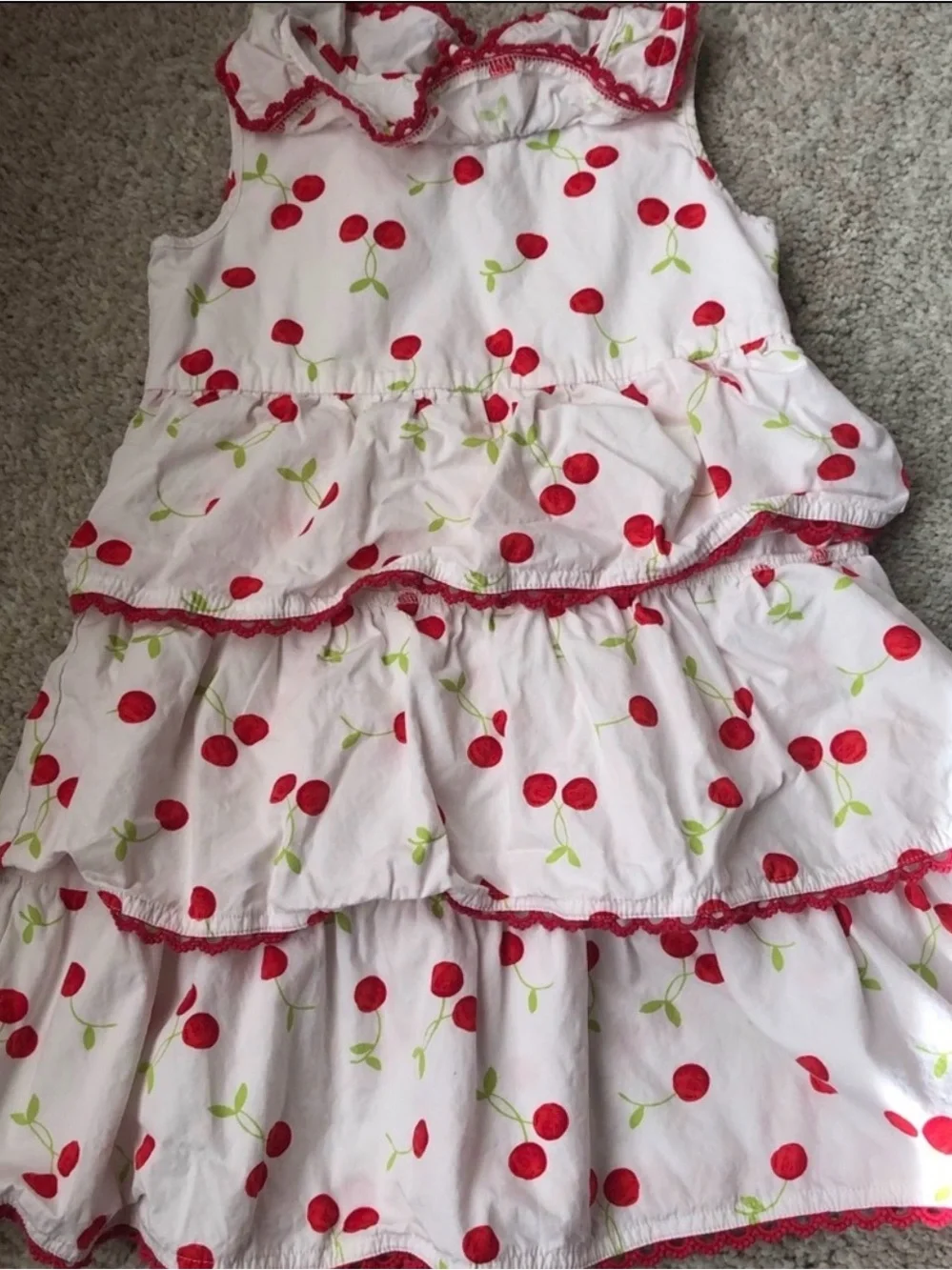 Gymboree Americana Vintage Retro Cherry Print Dress Ruffled